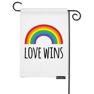 12.5 x 18 Inch Rainbow Love Wins Garden Flag